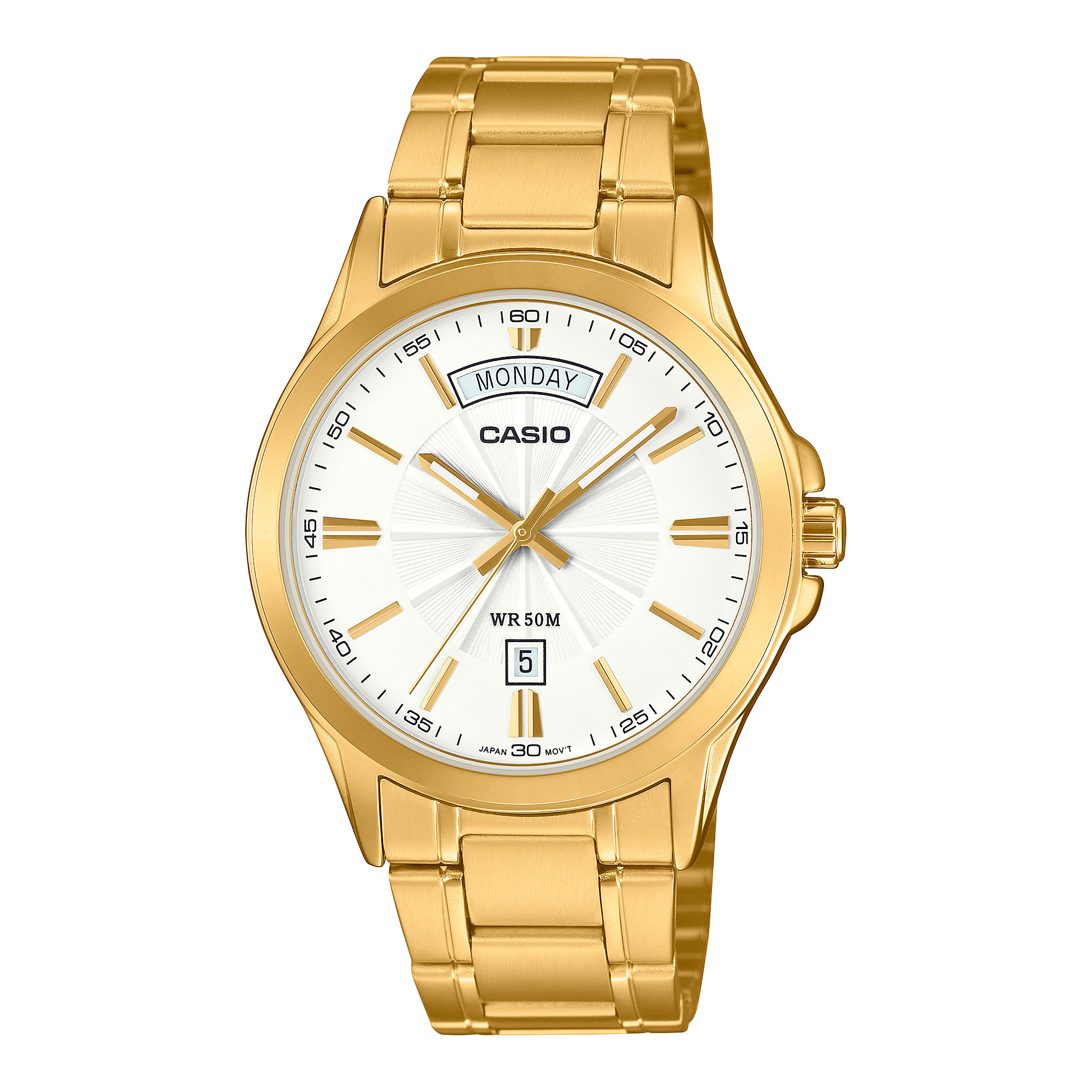 Casio Men's Day-Date Analog Watch – Gold Tone Steel MTP-1381GD-7AVDF
